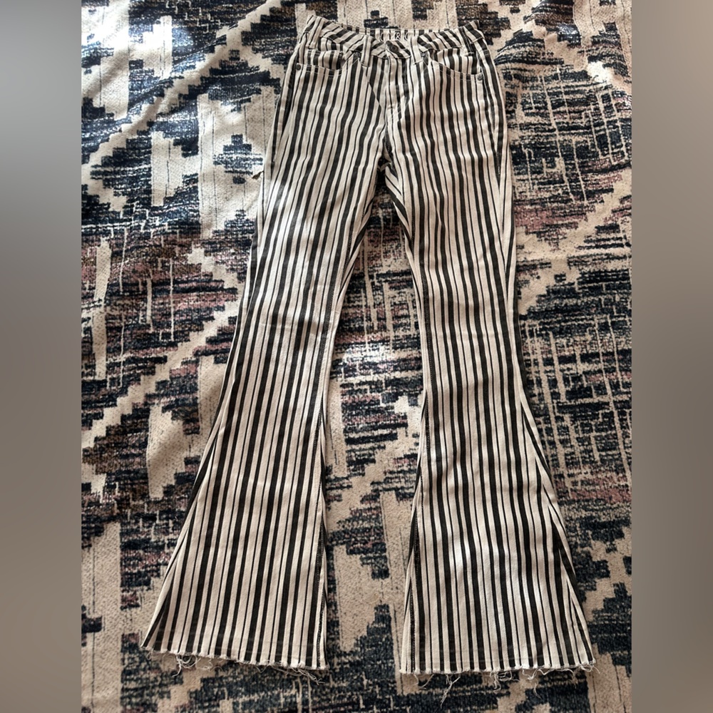 Rock & Roll Cowgirl Striped Flare Pants
